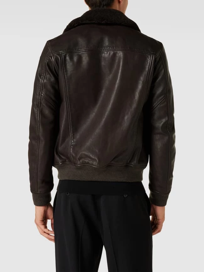 Großhandel ? Blauer Usa Lederjacke Mit Abnehmbarem Kragen - Dunkelbraun ? 5 Großhandel ? Blauer Usa Lederjacke Mit Abnehmbarem Kragen - Dunkelbraun ? – Bild 5