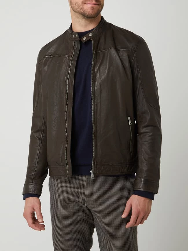 Am billigsten ⭐ Matinique Lederjacke Im Biker-Look Modell 'Adron' - Mittelbraun ✔️ 4 Am billigsten ⭐ Matinique Lederjacke Im Biker-Look Modell 'Adron' - Mittelbraun ✔️ – Bild 4