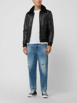 Billig ? BULL & BERRY Regular Fit Lederblouson Aus Lammnappa Modell 'Benjamin' - Schwarz ?