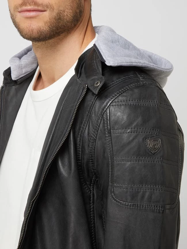 Auslauf ? Gipsy Lederjacke Mit Abnehmbarer Kapuze Modell 'Rylo' - Anthrazit ? 3 Auslauf ? Gipsy Lederjacke Mit Abnehmbarer Kapuze Modell 'Rylo' - Anthrazit ? – Bild 3