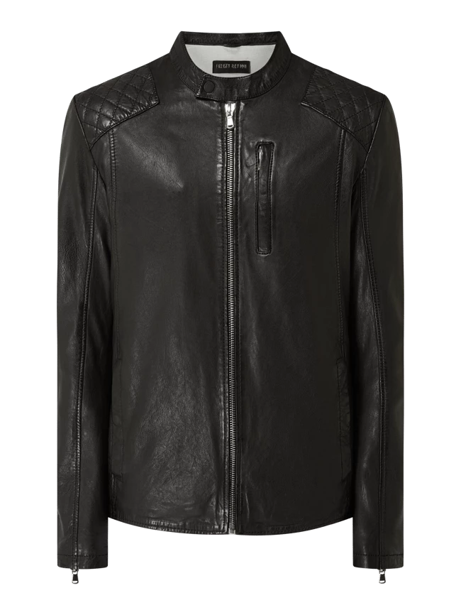 Am billigsten ? Freaky Nation Lederjacke Mit Stehkragen Modell 'Kiano' - Schwarz ⌛ 2 Am billigsten ? Freaky Nation Lederjacke Mit Stehkragen Modell 'Kiano' - Schwarz ⌛ – Bild 2