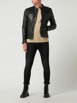 Budget ? Goosecraft Lederjacke Mit Stehkragen Modell 'Kyll' - Schwarz ?