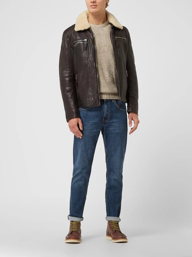 Budget ? Milestone Lederjacke Aus Lammnappa Modell 'Benjamin' - Dunkelbraun ? 1 Budget ? Milestone Lederjacke Aus Lammnappa Modell 'Benjamin' - Dunkelbraun ?