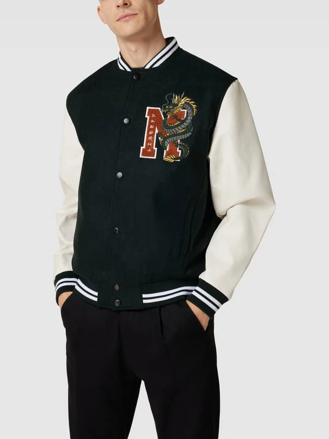 Top 10 ? MCNEAL College-Jacke Mit Seitlichen Eingrifftaschen - Dunkelgrün ? 4 Top 10 ? MCNEAL College-Jacke Mit Seitlichen Eingrifftaschen - Dunkelgrün ? – Bild 4