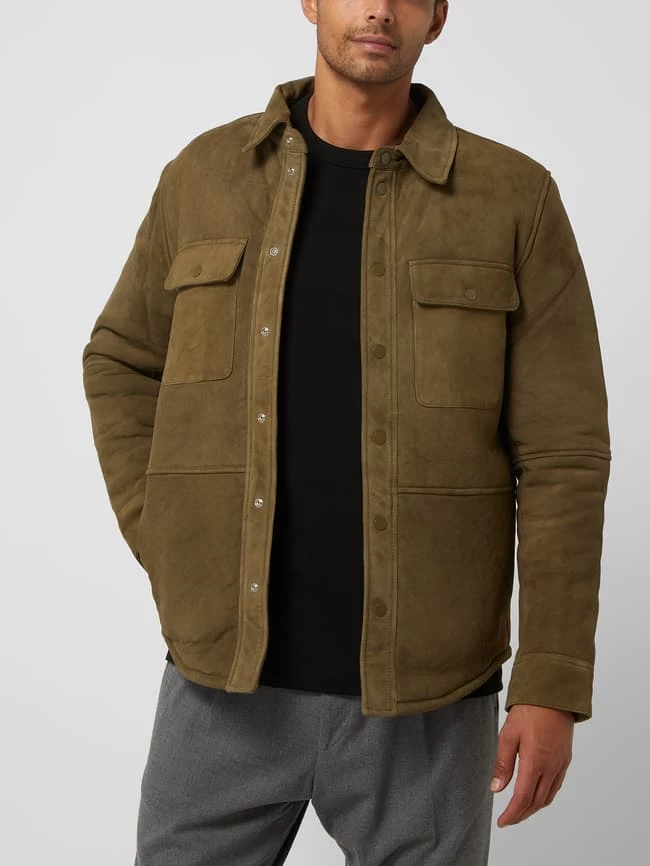 Brandneu ? Selected Homme Lederjacke Mit Teddyfutter Modell 'Bert' - Olivgrün ⌛ 4 Brandneu ? Selected Homme Lederjacke Mit Teddyfutter Modell 'Bert' - Olivgrün ⌛ – Bild 4