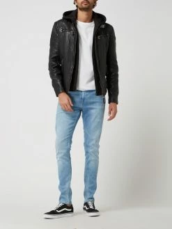 Auslauf ? Gipsy Lederjacke Mit Reißverschlussblende Modell 'Ryan' - Schwarz ?