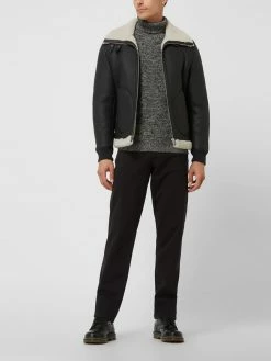 Rabatt ? Goosecraft Lederjacke Aus Lammshearling Modell 'Jackson' - Schwarz ⌛