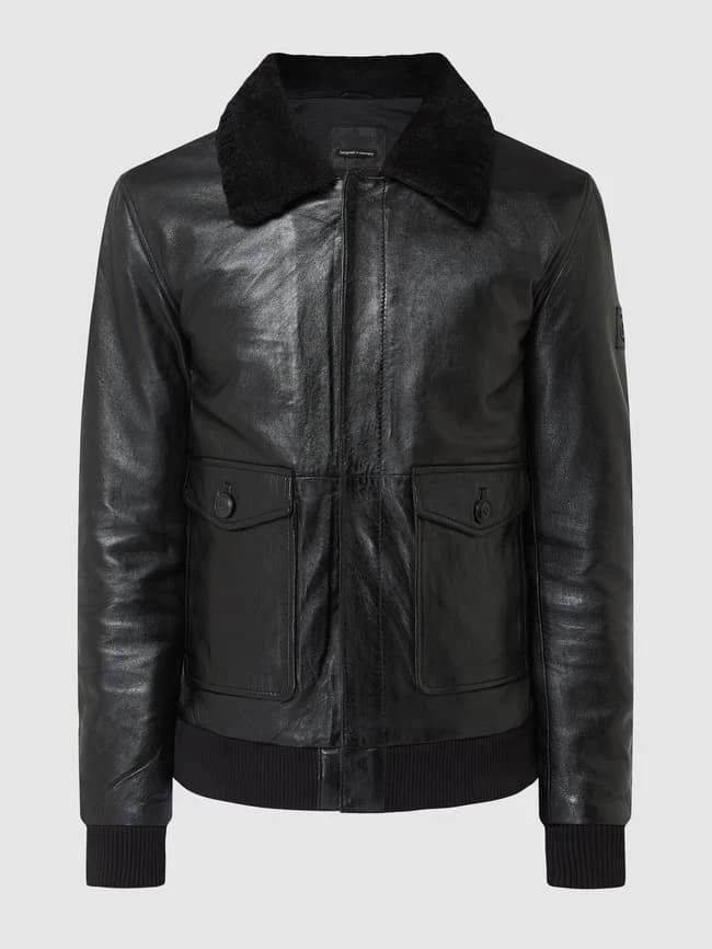 Billig ? BULL & BERRY Regular Fit Lederblouson Aus Lammnappa Modell 'Benjamin' - Schwarz ? 2 Billig ? BULL & BERRY Regular Fit Lederblouson Aus Lammnappa Modell 'Benjamin' - Schwarz ? – Bild 2