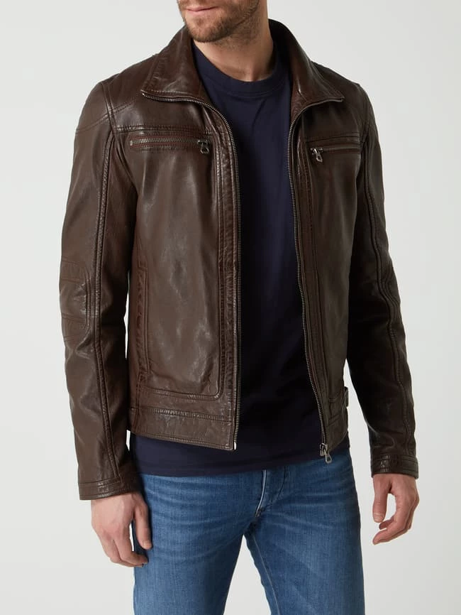 Bester Verkauf ✨ Gipsy Regular Fit Lederjacke Mit Stehkragen Modell 'Casen' - Mittelbraun ? 4 Bester Verkauf ✨ Gipsy Regular Fit Lederjacke Mit Stehkragen Modell 'Casen' - Mittelbraun ? – Bild 4