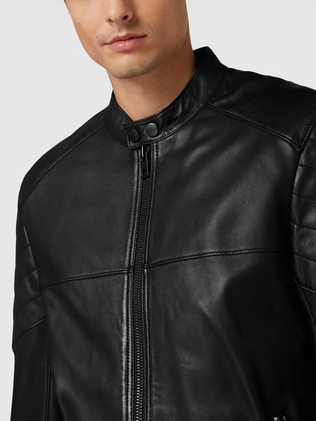 Aktion ? BOSS Casualwear Lederjacke Aus Lammleder Modell 'Joset' - Schwarz ? 3 Aktion ? BOSS Casualwear Lederjacke Aus Lammleder Modell 'Joset' - Schwarz ? – Bild 3