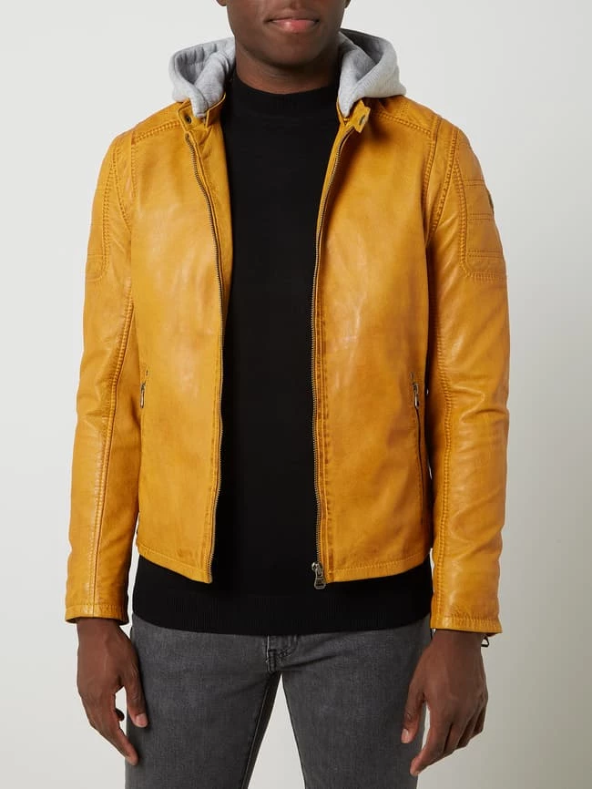 Auslauf ? Gipsy Regular Fit Lederjacke Im Biker-Look Modell 'Rylo' - Gold ? 4 Auslauf ? Gipsy Regular Fit Lederjacke Im Biker-Look Modell 'Rylo' - Gold ? – Bild 4