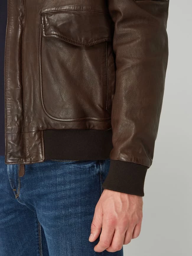 Rabatt ? Aeronautica Militare Lederjacke Mit Aufnähern - Dunkelbraun ? 3 Rabatt ? Aeronautica Militare Lederjacke Mit Aufnähern - Dunkelbraun ? – Bild 3