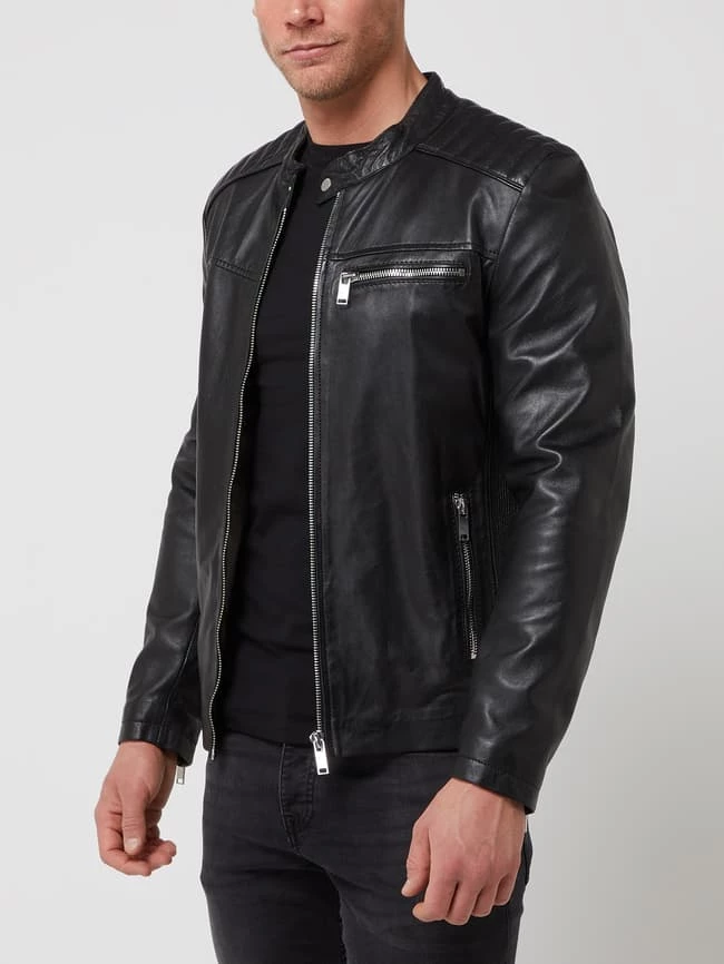 Aktion ? Freaky Nation Lederjacke Mit Stehkragen Modell 'New Hero' - Schwarz ⌛ 4 Aktion ? Freaky Nation Lederjacke Mit Stehkragen Modell 'New Hero' - Schwarz ⌛ – Bild 4