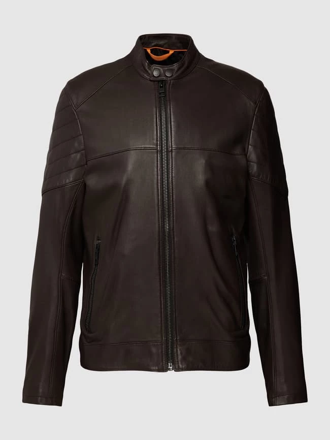 Rabatt ? BOSS Casualwear Lederjacke Aus Lammleder Modell 'Joset' - Dunkelbraun ✔️ 2 Rabatt ? BOSS Casualwear Lederjacke Aus Lammleder Modell 'Joset' - Dunkelbraun ✔️ – Bild 2
