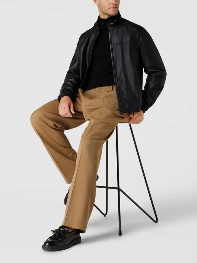 Brandneu ✨ BOSS Casualwear Lederjacke Mit Label-Patch Modell 'JASIS' - Schwarz ? 1 Brandneu ✨ BOSS Casualwear Lederjacke Mit Label-Patch Modell 'JASIS' - Schwarz ?