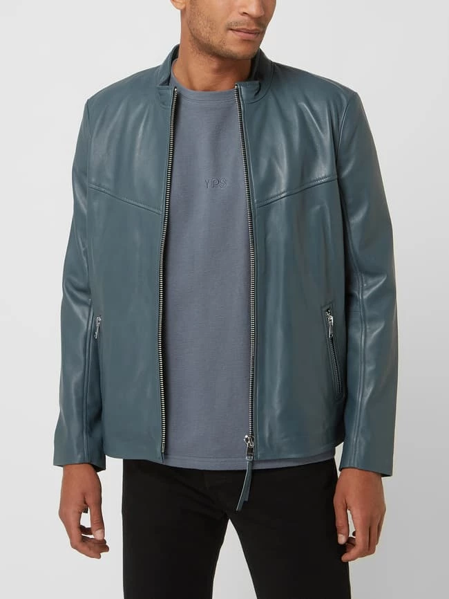 Aktion ? YOUNG POETS SOCIETY Lederjacke Mit Stehkragen Modell 'Lian' - Rauchblau ? 4 Aktion ? YOUNG POETS SOCIETY Lederjacke Mit Stehkragen Modell 'Lian' - Rauchblau ? – Bild 4