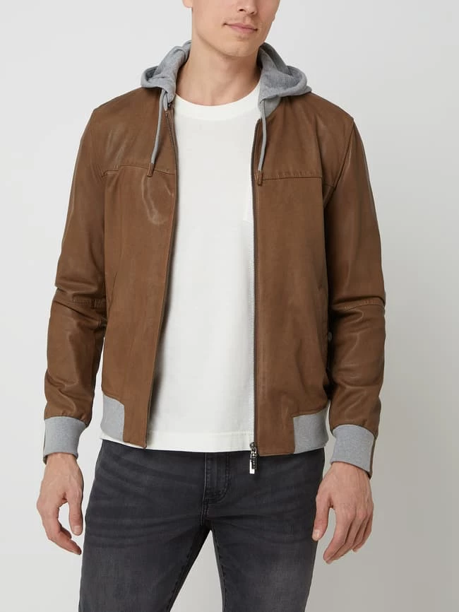 Am billigsten ? GimoS Lederjacke Mit Abnehmbarer Kapuze - Cognac ⌛ 4 Am billigsten ? GimoS Lederjacke Mit Abnehmbarer Kapuze - Cognac ⌛ – Bild 4