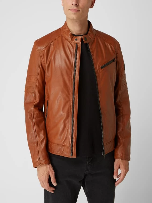 Coupon ? Strellson Lederjacke Aus Lammleder Modell 'Bexley' - Wattiert - Orange ? 4 Coupon ? Strellson Lederjacke Aus Lammleder Modell 'Bexley' - Wattiert - Orange ? – Bild 4