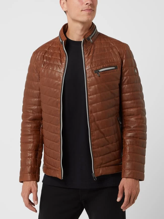 Am billigsten ? Milestone Lederjacke Mit Steppnähten Modell 'Damiano' - Cognac ? 4 Am billigsten ? Milestone Lederjacke Mit Steppnähten Modell 'Damiano' - Cognac ? – Bild 4