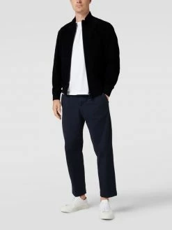 Auslauf ⭐ BOSS Lederjacke Mit Eingrifftaschen Modell 'Mika' - Marineblau ?