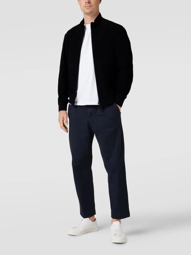 Auslauf ⭐ BOSS Lederjacke Mit Eingrifftaschen Modell 'Mika' - Marineblau ? 1 Auslauf ⭐ BOSS Lederjacke Mit Eingrifftaschen Modell 'Mika' - Marineblau ?