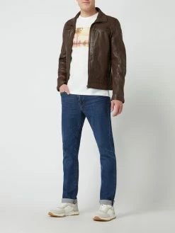 Schlussverkauf ? Gipsy Regular Fit Lederjacke Aus Schafsleder Modell 'Casen' - Mittelbraun ⭐