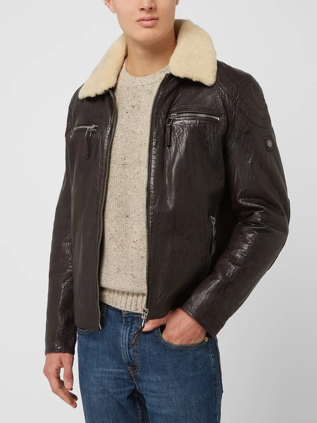Budget ? Milestone Lederjacke Aus Lammnappa Modell 'Benjamin' - Dunkelbraun ? 4 Budget ? Milestone Lederjacke Aus Lammnappa Modell 'Benjamin' - Dunkelbraun ? – Bild 4