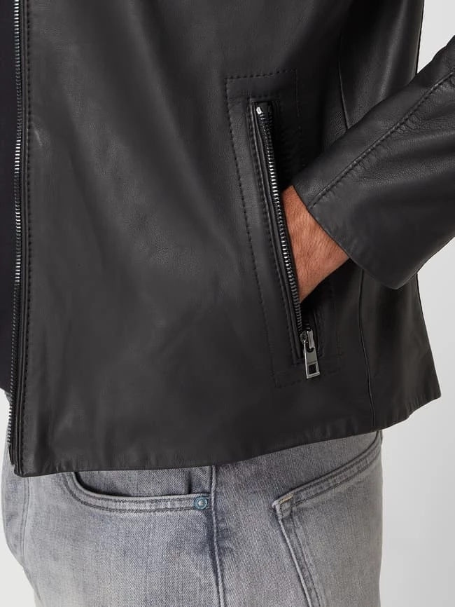 Besorgen ? Michael Kors Lederjacke Mit Stehkragen - Schwarz ? 3 Besorgen ? Michael Kors Lederjacke Mit Stehkragen - Schwarz ? – Bild 3