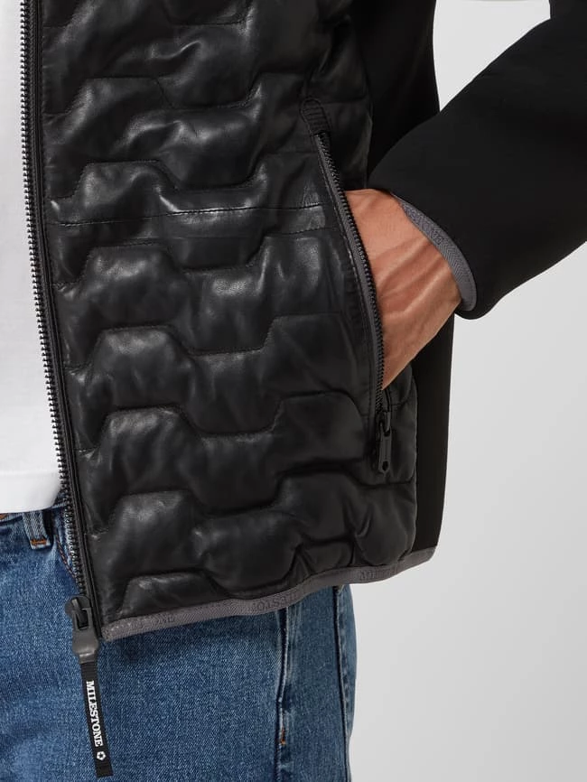 Auslauf ? Milestone Lederjacke Mit Abnehmbarer Kapuze Modell 'Darwin' - Schwarz ? 3 Auslauf ? Milestone Lederjacke Mit Abnehmbarer Kapuze Modell 'Darwin' - Schwarz ? – Bild 3