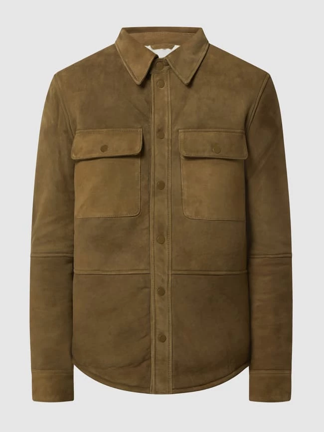 Brandneu ? Selected Homme Lederjacke Mit Teddyfutter Modell 'Bert' - Olivgrün ⌛ 2 Brandneu ? Selected Homme Lederjacke Mit Teddyfutter Modell 'Bert' - Olivgrün ⌛ – Bild 2