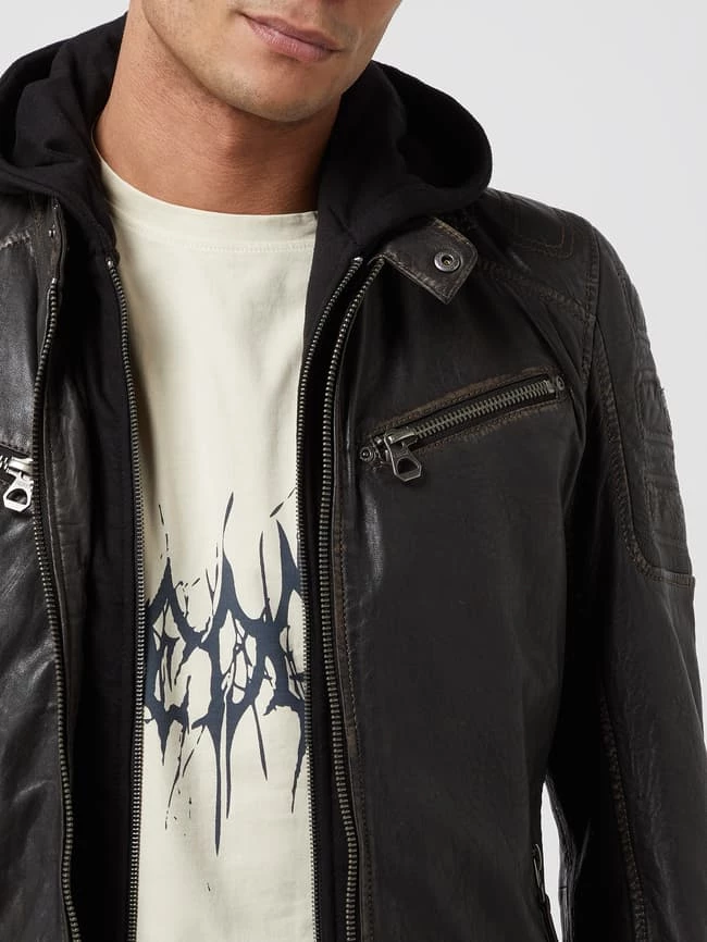 Blitzangebot ? Gipsy Lederjacke Mit Kapuze Modell 'Ryan' - Anthrazit ? 3 Blitzangebot ? Gipsy Lederjacke Mit Kapuze Modell 'Ryan' - Anthrazit ? – Bild 3