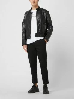 Am billigsten ? Just Cavalli Lederjacke Mit Stehkragen - Schwarz ❤️