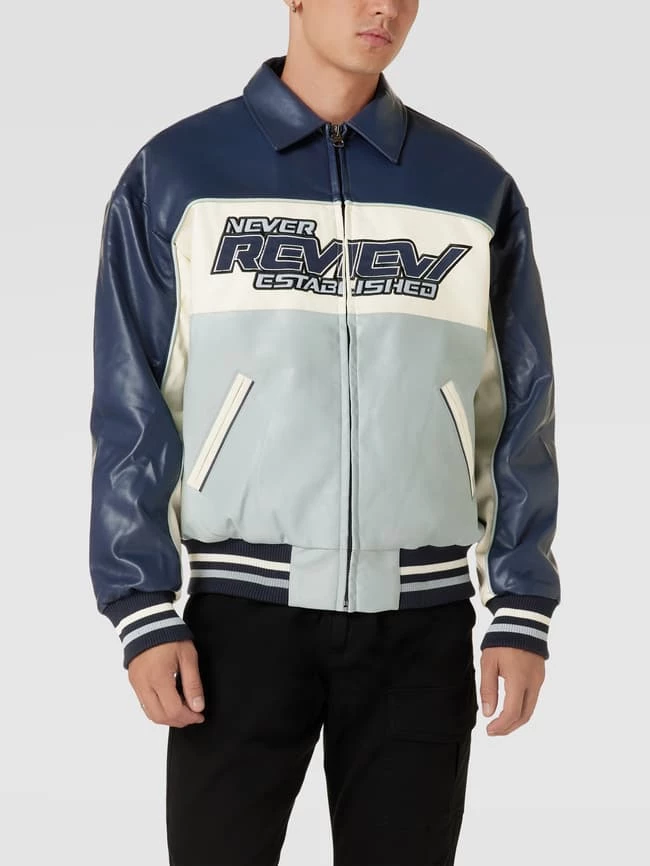 Schlussverkauf ⭐ REVIEW Lederjacke Mit Label-Stitching - Dunkelblau ⭐ 4 Schlussverkauf ⭐ REVIEW Lederjacke Mit Label-Stitching - Dunkelblau ⭐ – Bild 4