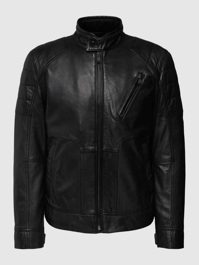 Schlussverkauf ✨ JOOP! ? Jeans Lederjacke Mit Schulterpolstern Modell 'Lima' - Schwarz ? 2 Schlussverkauf ✨ JOOP! ? Jeans Lederjacke Mit Schulterpolstern Modell 'Lima' - Schwarz ? – Bild 2