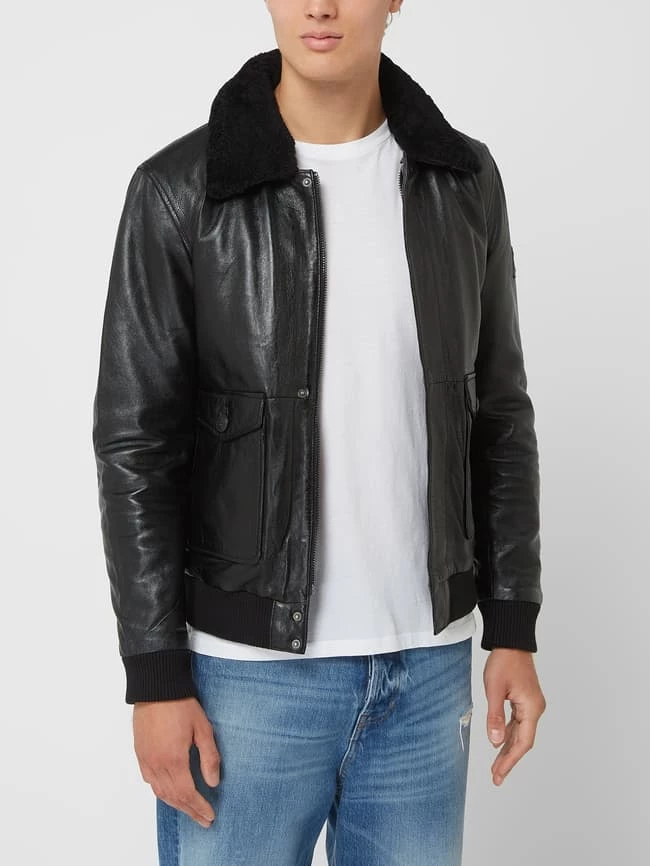 Billig ? BULL & BERRY Regular Fit Lederblouson Aus Lammnappa Modell 'Benjamin' - Schwarz ? 4 Billig ? BULL & BERRY Regular Fit Lederblouson Aus Lammnappa Modell 'Benjamin' - Schwarz ? – Bild 4