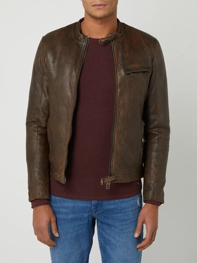 Auslauf ❤️ Goosecraft Lederjacke Aus Lammleder Modell 'Deamon' - Dunkelbraun ? 4 Auslauf ❤️ Goosecraft Lederjacke Aus Lammleder Modell 'Deamon' - Dunkelbraun ? – Bild 4