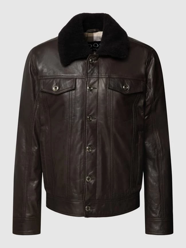 Auslauf ? JOOP! ? Jeans Lederjacke Mit Label-Details - Schwarz ? 2 Auslauf ? JOOP! ? Jeans Lederjacke Mit Label-Details - Schwarz ? – Bild 2