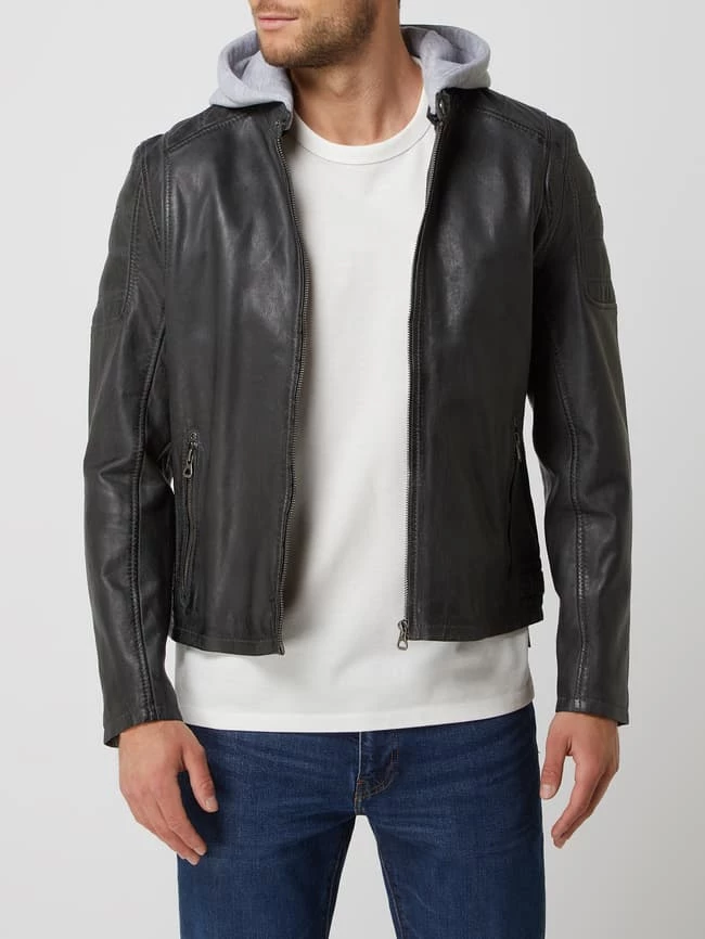Auslauf ? Gipsy Lederjacke Mit Abnehmbarer Kapuze Modell 'Rylo' - Anthrazit ? 4 Auslauf ? Gipsy Lederjacke Mit Abnehmbarer Kapuze Modell 'Rylo' - Anthrazit ? – Bild 4