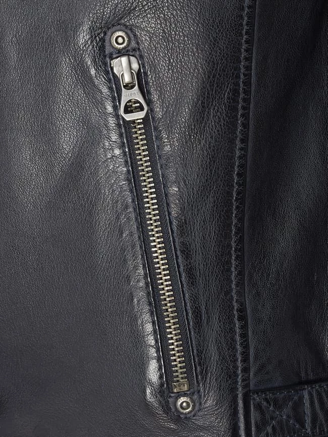 Brandneu ? Gipsy Lederjacke Im Biker-Look - Marineblau ? 2 Brandneu ? Gipsy Lederjacke Im Biker-Look - Marineblau ? – Bild 2
