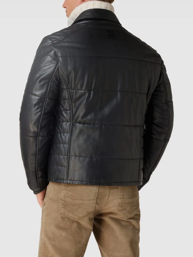 Großhandel ⌛ BOSS Casualwear Lederjacke Mit Kragen Modell 'JEROH' - Schwarz ⌛ 5 Großhandel ⌛ BOSS Casualwear Lederjacke Mit Kragen Modell 'JEROH' - Schwarz ⌛ – Bild 5