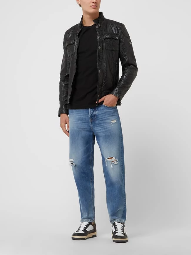 Neu ✨ Gipsy Slim Fit Lederjacke Mit Stehkragen Modell 'Darric' - Schwarz ? 1 Neu ✨ Gipsy Slim Fit Lederjacke Mit Stehkragen Modell 'Darric' - Schwarz ?