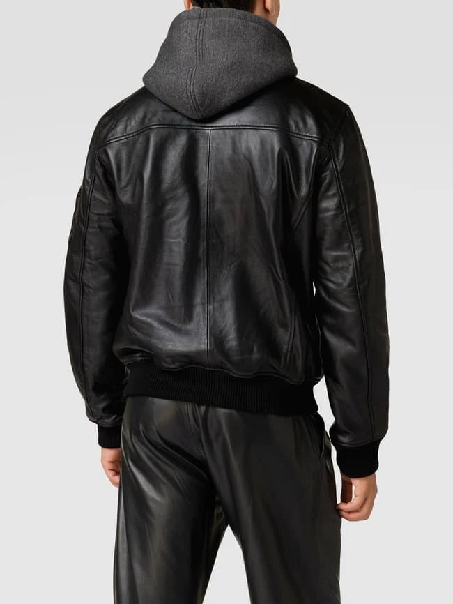 Aktion ? Alpha Industries Lederjacke Mit Label-Details - Schwarz ? 5 Aktion ? Alpha Industries Lederjacke Mit Label-Details - Schwarz ? – Bild 5