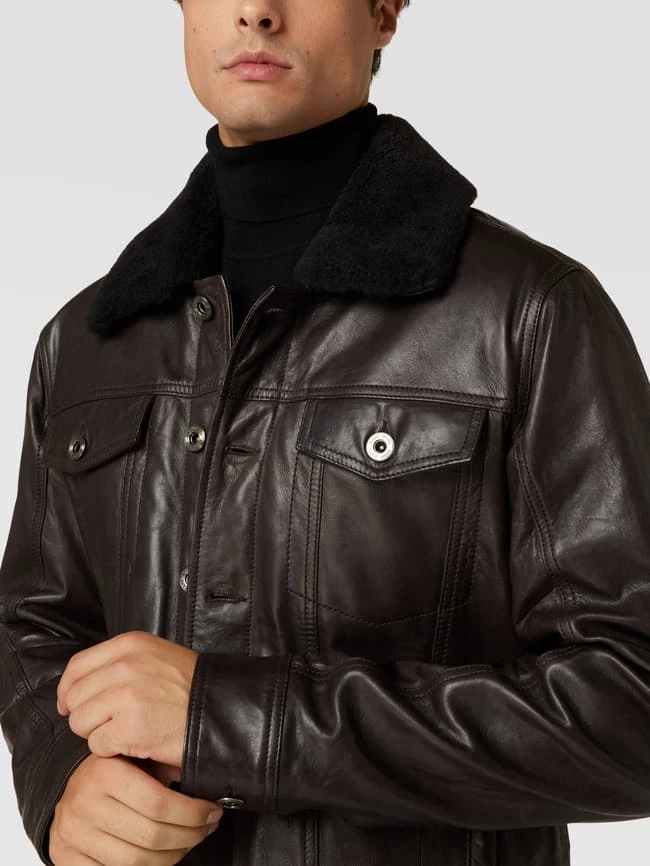 Auslauf ? JOOP! ? Jeans Lederjacke Mit Label-Details - Schwarz ? 3 Auslauf ? JOOP! ? Jeans Lederjacke Mit Label-Details - Schwarz ? – Bild 3