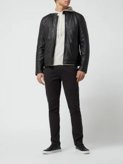 Besorgen ? Lindbergh Lederjacke Mit Stehkragen - Schwarz ?