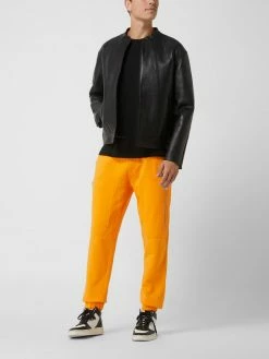 Budget ? Just Cavalli Lederjacke Mit Reißverschlusstaschen - Schwarz ❤️