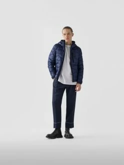Aktion ? Blauer USA Daunenjacke Mit Kapuze - Marineblau ?