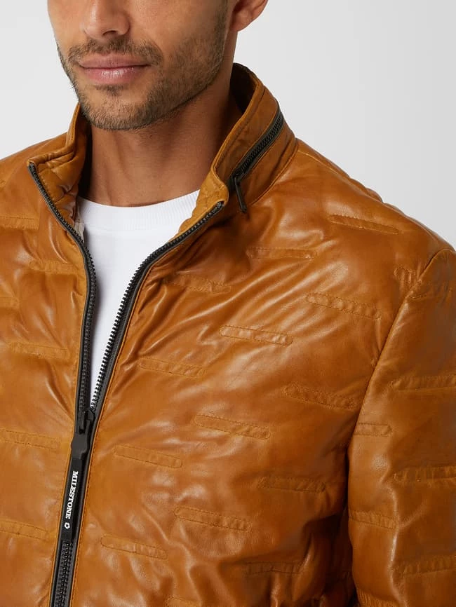 Coupon ? Milestone Lederjacke Mit Steppnähten Modell 'Aversa' - Senfgelb ? 3 Coupon ? Milestone Lederjacke Mit Steppnähten Modell 'Aversa' - Senfgelb ? – Bild 3