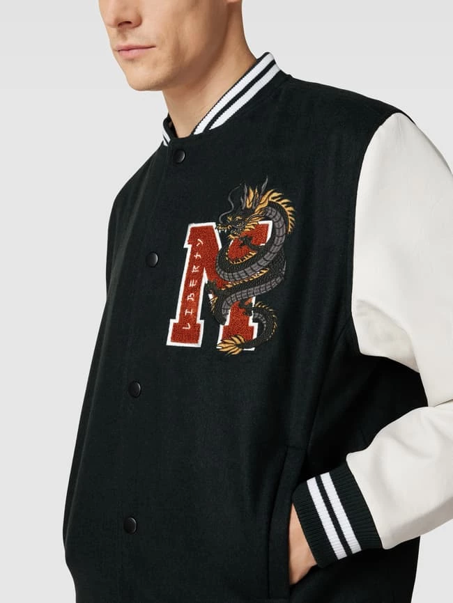 Top 10 ? MCNEAL College-Jacke Mit Seitlichen Eingrifftaschen - Dunkelgrün ? 3 Top 10 ? MCNEAL College-Jacke Mit Seitlichen Eingrifftaschen - Dunkelgrün ? – Bild 3