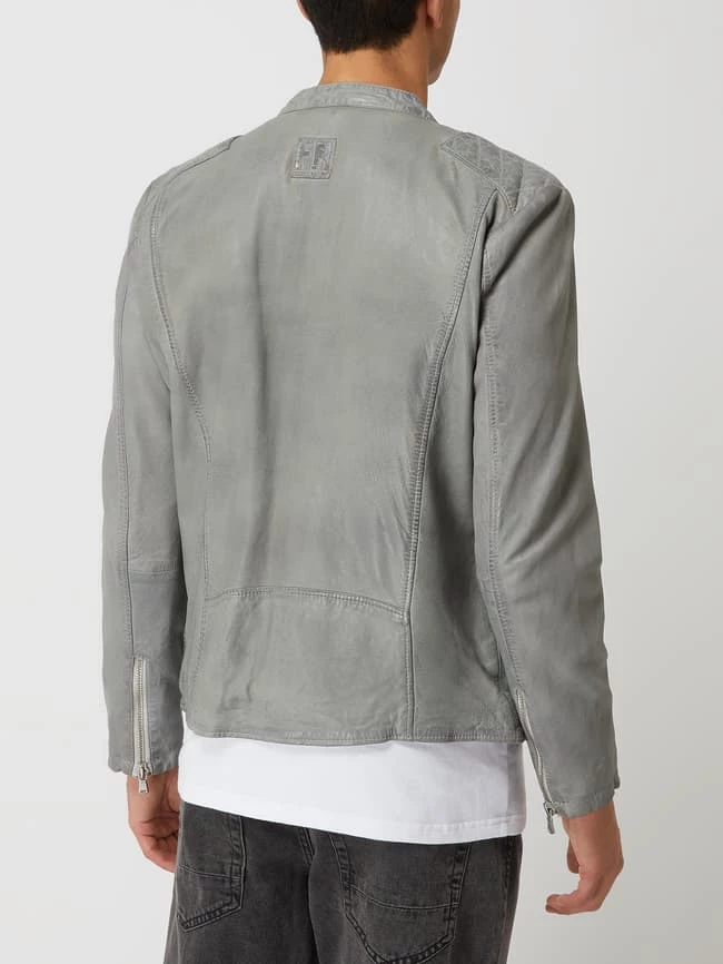 Am billigsten ? Freaky Nation Lederjacke Mit Stehkragen Modell 'Kiano' - Hellgrau ❤️ 5 Am billigsten ? Freaky Nation Lederjacke Mit Stehkragen Modell 'Kiano' - Hellgrau ❤️ – Bild 5