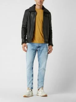 Blitzangebot ? Gipsy Regular Fit Lederjacke Mit Reißverschlusstaschen Modell 'Airforce' - Anthrazit ?